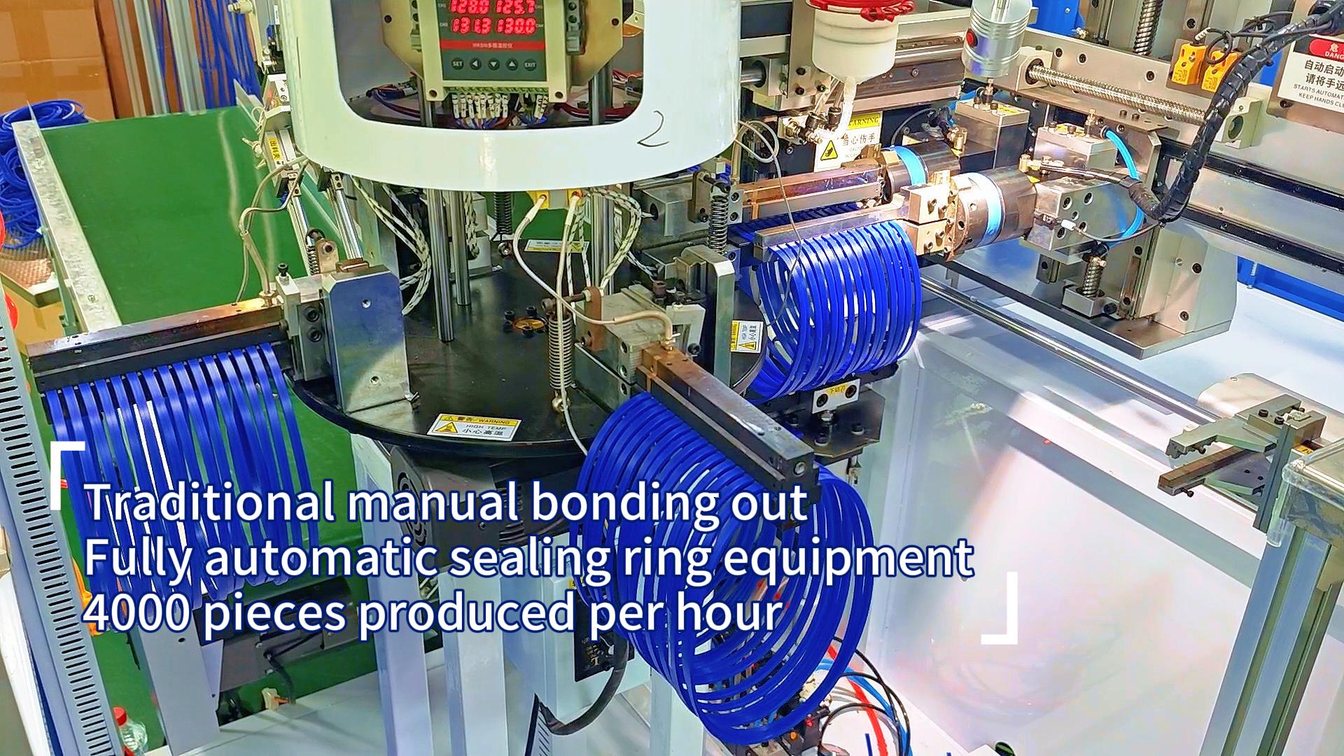 Traditional manual bonding out, using a fully automatic sealing ring bonding machine produces 4000 pieces, refreshing production efficiency