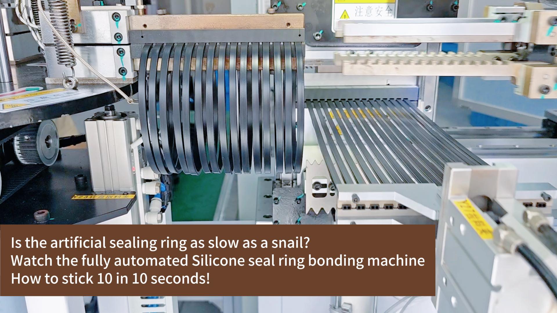 Is the artificial sealing ring as slow as a snail?Watch the fully automated Silicone seal ring bonding machine，How to stick 10 in 10 seconds!