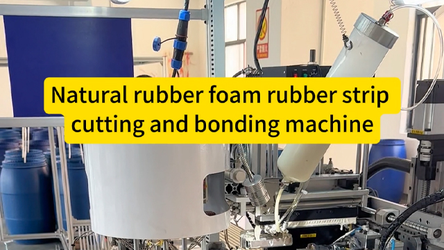Natural rubber foam rubber stripcutting and bonding machine